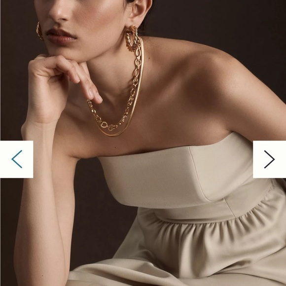 Anthropologie BHLDN Elsie Straight-Neck Satin A-Line Gown - Picture 3 of 16